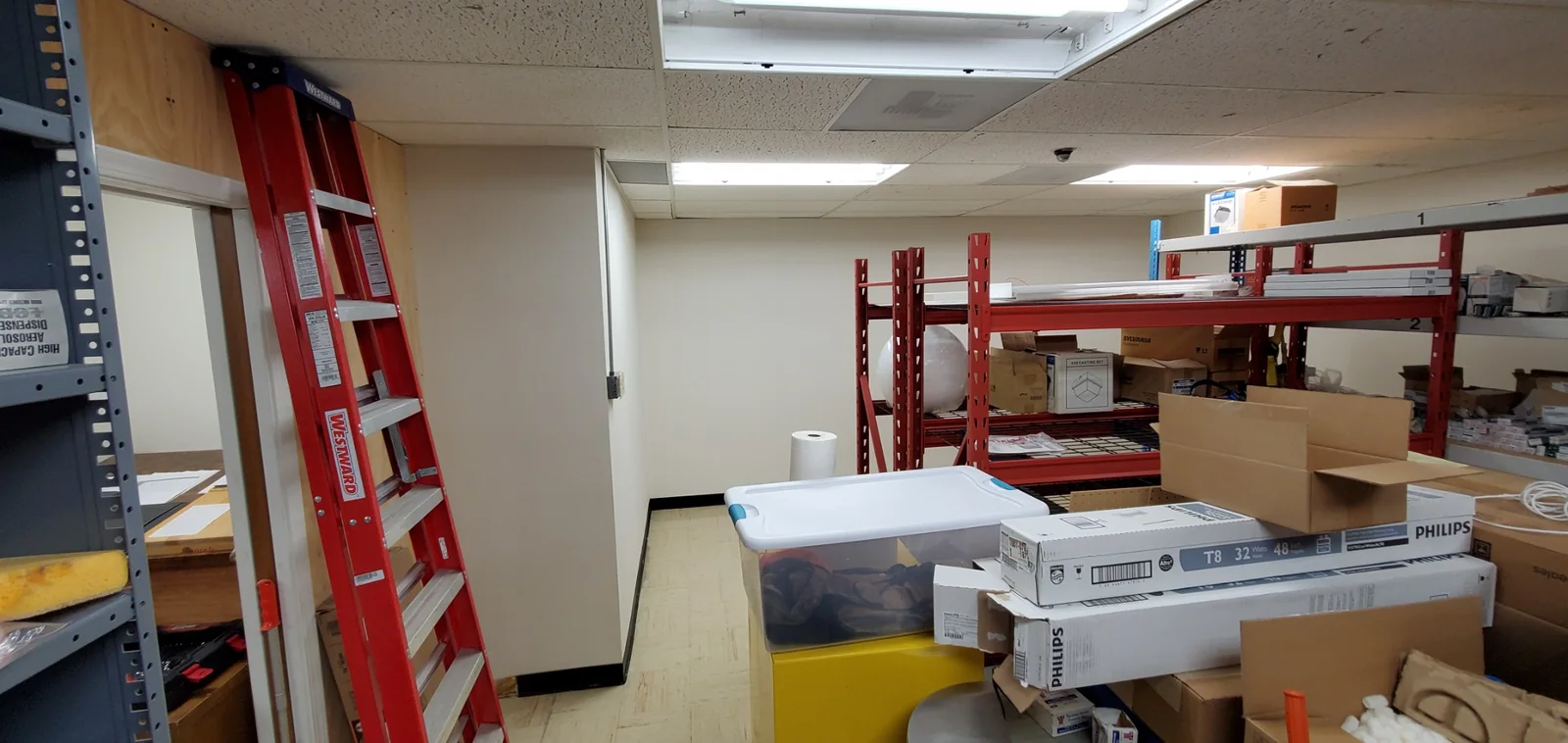 Commercial wall after repairs and painting