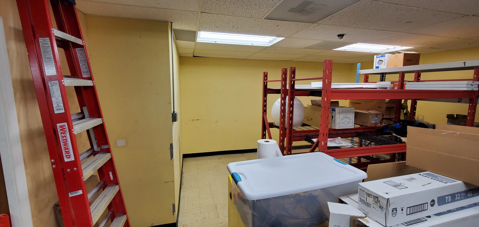 Commercial wall before repairs