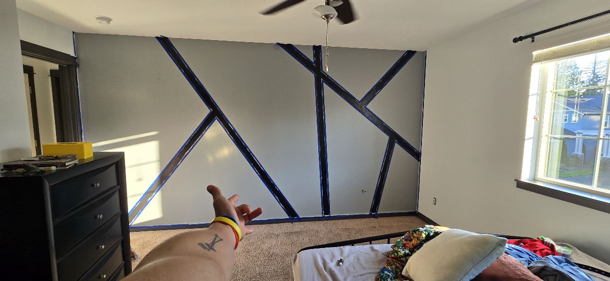 Geometric Accent Wall after