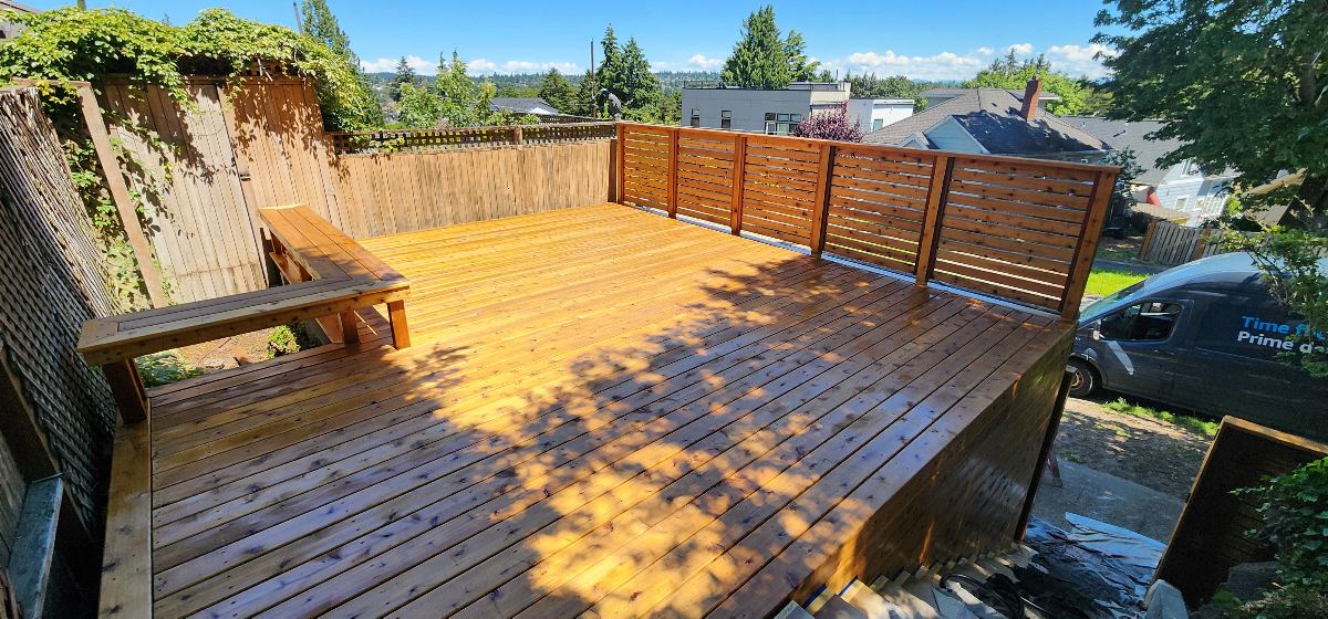 Deck Staining Andy after SEACOL finishing
