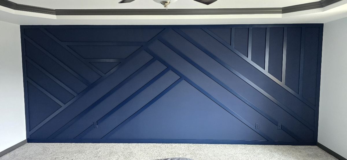 Geometric Wood Slat Wall after SEACOL finishing