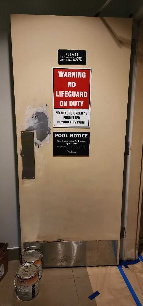 Gym Service Door before SEACOL finishing