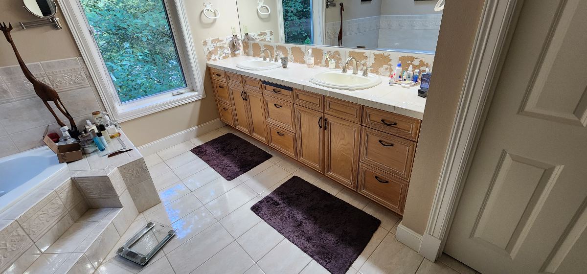 Double Vanity Finish before