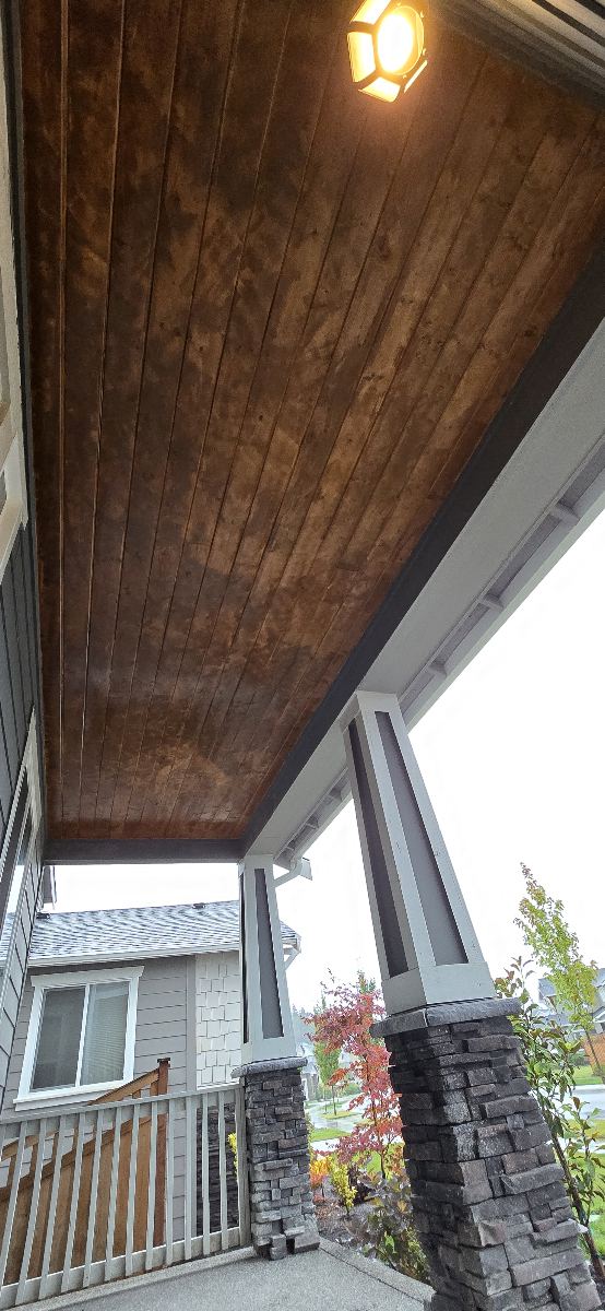 Wood Ceiling Staining before